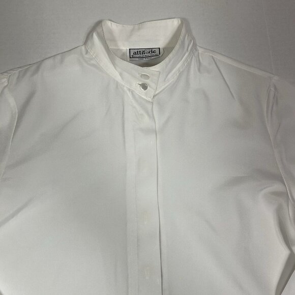 NEW ATTITUDES Russ Togs Women Ivory Button Down Long Sleeve Shirt Blouse 12 ?! - Picture 4 of 6